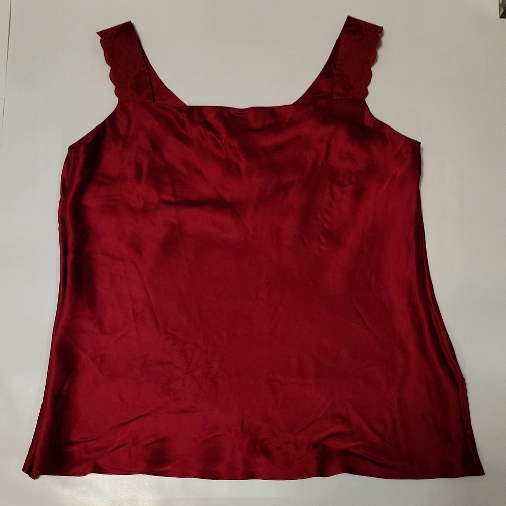 Red silk cami tank - Picture 4 of 4